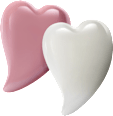 Keramikherz klein, rosa/weiß Dekorieren & Einrichten