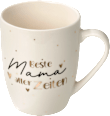 Kaffeebecher "Beste Mama aller Zeiten", weiß/gold/schwarz BOLTZE
