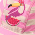 UV Bademütze mit Nackenschutz & Tukan-Motiv, rosa, Gr. 52/53 PUSBLU