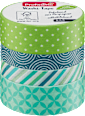 Taśma dekoracyjna Washi-Tape, zielona/niebieska Profissimo