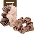 Scrunchies Satinoptik, Kunstfell Braun-Töne ebelin