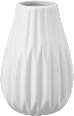 Keramikvase mit Rillen, weiß (H14cm) BOLTZE