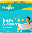 vlhčené ubrousky Fresh & Clean 9x80 ks Pampers