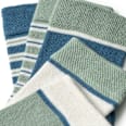 Socken mit Streifen-Muster, grün + blau + weiß, Gr. 31/33 ALANA