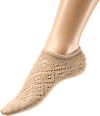 Füßlinge mit Ajour-Struktur beige Gr. 35-38 Fascino