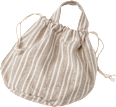 Stoffbeutel-Set mit Henkel/Kordelzug aus Bio-Baumwolle, Streifen/natur (32x24x20 cm) Vito & Joe