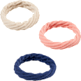 Haargummis strukturiert, beige/apricot/blau ebelin