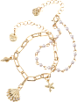 Armbänder mit Perlen & Muscheln, Gold-Optik ebelin