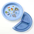 Teller mit Trennschale blau babylove