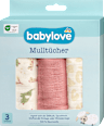 Mulltücher creme/rot babylove