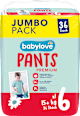 Pelene-gaćice vel. 6 (XL), 15+ kg, Jumbopack babylove
