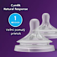 Cumeľ na fľašu Natural Response Teat - veľ. 1 Extra Slow PHILIPS AVENT