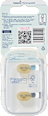 Schnuller Naturlatex symmetrisch, blau/taupe Gr. 3, ab 16 Monaten  babylove