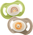 Schnuller Naturlatex symmetrisch, grün/taupe, Gr. 3, ab 16 Monaten babylove