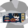 Tasty Shreds kapsičky pro kočky hovězí, kuře, kachna, krůta ve šťávě 44x80g Felix
