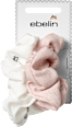 Scrunchies bestickt, weiß/rosa ebelin
