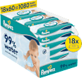 vlhčené ubrousky 99 % vody 18x60 ks Pampers baby-dry