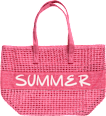 Velika torba za na plažo z napisom Summer v roza barvi Camomilla