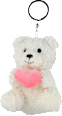 Schlüsselanhänger Bär mit rosa Herz, grau/braun/weiß Dekorieren & Einrichten