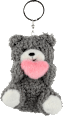 Schlüsselanhänger Bär mit rosa Herz, grau/braun/weiß Dekorieren & Einrichten
