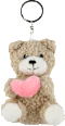 Schlüsselanhänger Bär mit rosa Herz, grau/braun/weiß Dekorieren & Einrichten
