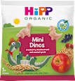 Chrupki zbożowo-owocowe żurawina czarna porzeczka Mini Dinos, po 1 roku  HiPP