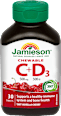 Cmúľacie tablety vitamín C + D3 Jamieson