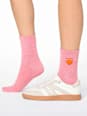Crew Socken mit Herz-Stickerei pink Gr. 39-42 nur die