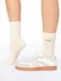 Crew Socken mit spicy-Stickerei beige Gr. 39-42 nur die