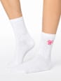 Crew Socken mit Schleifen-Stickerei weiß Gr. 35-38 nur die