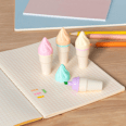Mini Textmarker-Set Eistüte, pastell (8,8x8,8x2,3cm) REX LONDON