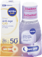 Balíček SPF ON/SPF OFF, Pleťový krém na opaľovanie UV Face Anti-Age Q10 SPF 50+ a upokojujúca micelárna voda NIVEA SUN