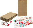 Adventskalender mit Papiertüten, Satinband, Aufkleber & Washitape Dekorieren & Einrichten