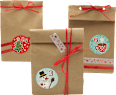 Adventskalender mit Papiertüten, Satinband, Aufkleber & Washitape Dekorieren & Einrichten
