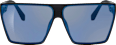 Sonnenbrille schwarzes, eckiges Gestell mit blauen Gläsern SUNDANCE