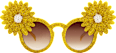 Sonnenbrille mit goldenen Glitzerblumen SUNDANCE