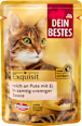 Nassfutter Katze, reich an Pute mit Ei in Sauce, Exquisit Dein Bestes