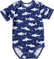 Body Kurzarm Pro Climate mit Haifisch-Muster, blau, Gr. 74/80 ALANA