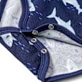 Body Kurzarm Pro Climate mit Haifisch-Muster, blau, Gr. 74/80 ALANA