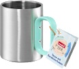 Tasse mit Karabinerhaken grün on tour Profissimo