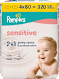 Vlhčené utierky Sensitive - 4 x 80 Pampers