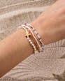 Armbänder elastisch mit Perlen, weiß/Gold-Optik ebelin