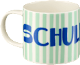 Trinkbecher aus Keramik Schulkind, blau/mint (300 ml) BOLTZE