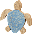 Holzaufsteller Schildkröte mit Goldsprenkeln, natur-blau BOLTZE