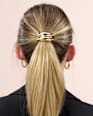 Haargummi mit Metallapplikation, schwarz/Gold-Optik ebelin