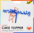 Cake Topper-Set aus Acryl, erstklassig/Schultüte, blau/peach (4x14,6x18,6 cm) folia