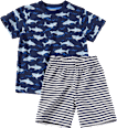 Schlafanzug mit Haifisch-Muster, blau, Gr. 122/128 ALANA