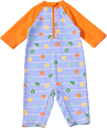UV Badeoverall mit Donut-Muster, lila & orange, Gr. 86/92 PUSBLU