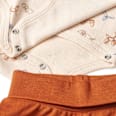 Set mit Wickelbody und Hose, beige + braun, Gr. 50/56 ALANA