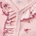 Schlafanzug mit Ripp-Struktur & Blumen-Muster, rosa, Gr. 50/56 ALANA